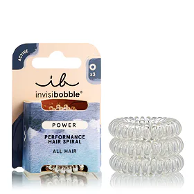 Invisibobble Power Performance Hair Spiral Gumička na vlasy pre ženy Odtieň Crystal Clear Set